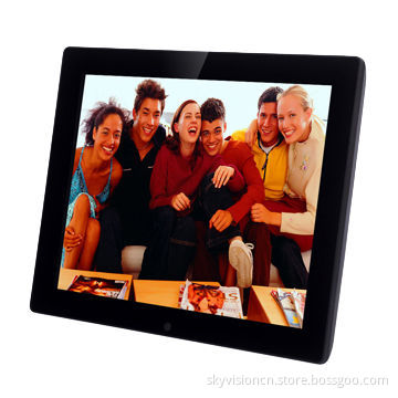 Digital photo frame with tempered-glass, video loop play, motion sensor optional